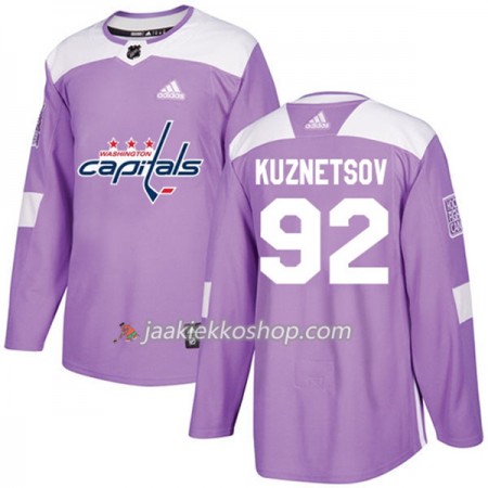 Miehille NHL Washington Capitals Pelipaita Evgeny Kuznetsov 92 Adidas 2017-2018 Violetti Fights Cancer Practice Authentic